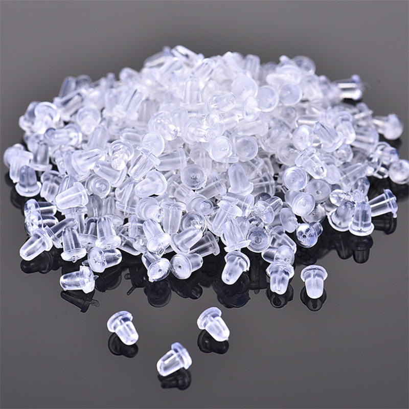 100 ชิ้น/ล็อต Clear Soft ยางซิลิโคนต่างหูหลังความปลอดภัย Bullet Stopper ยางเครื่องประดับอุปกรณ์เสริม DIY อะไหล่หูเสียบ