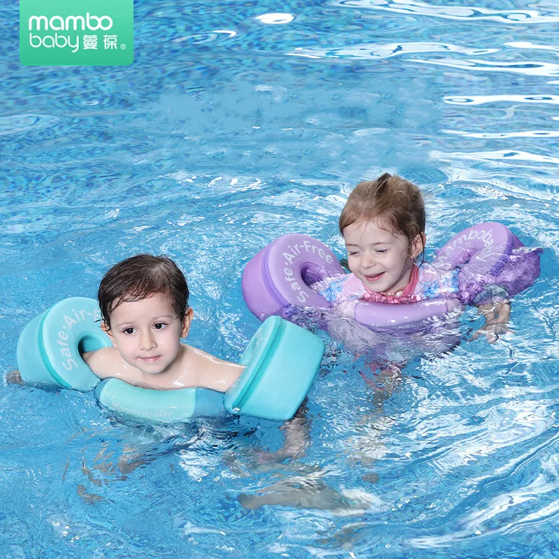 Mambobaby bebê natação flutua instrutor de natação flutuador anel de natação colete de ajuda com asas de braço bóia não inflável para praia piscina