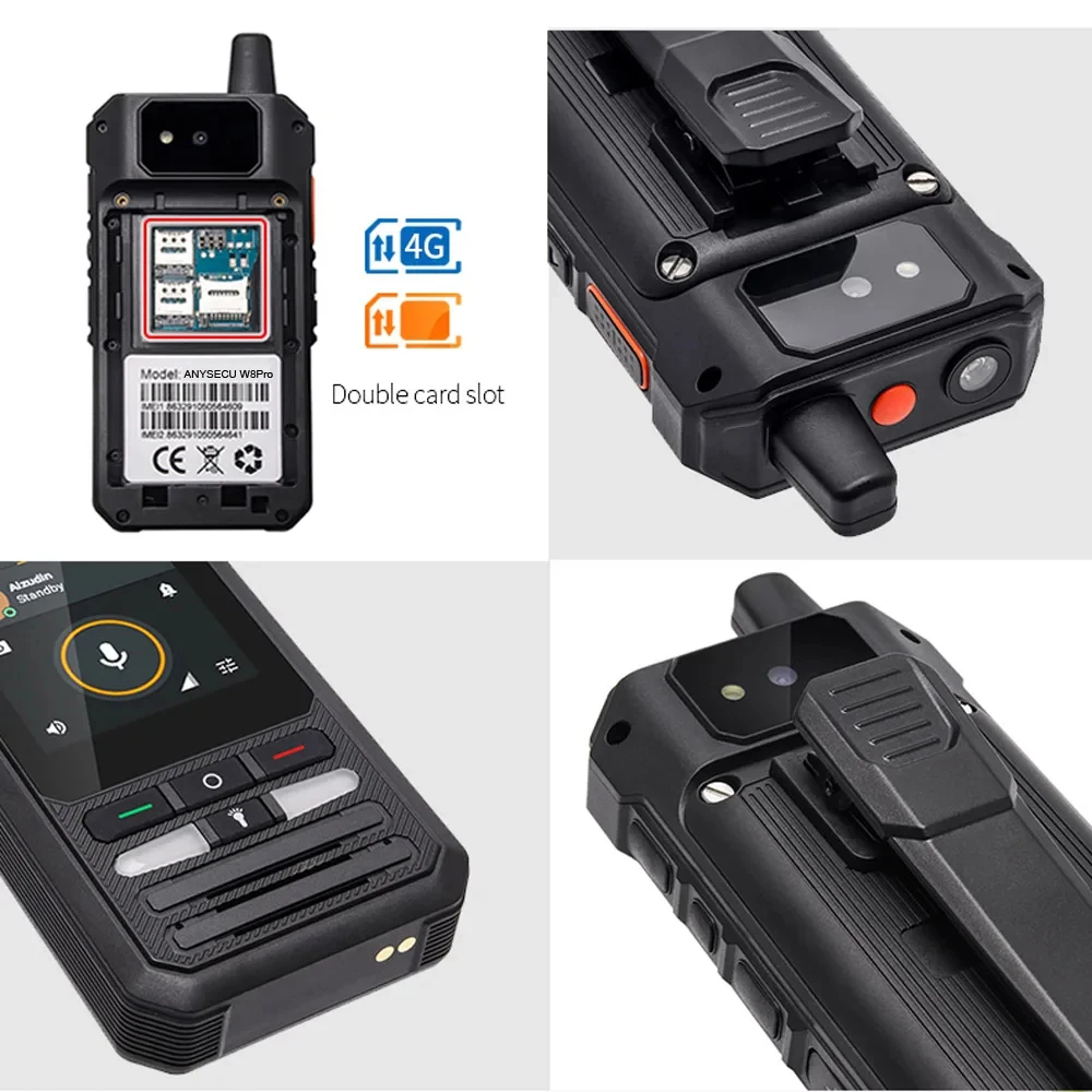 ANYSECU W8Pro 4G Network Radio Android 10 GPS WIFI F80S Mobile Phone Work With Real-ptt Zello Global Call Walkie Talkie