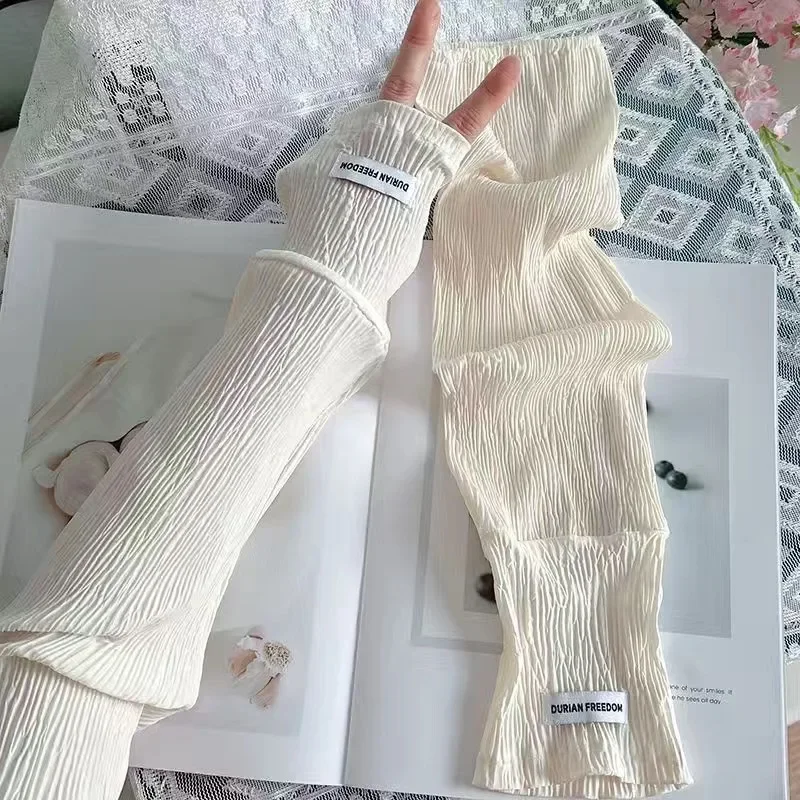 Rękawy przeciwsłoneczne z jedwabiu lodowego, jednolity kolor, prosta koreańska wersja, do prowadzenia samochodu, jazdy na rowerze, ochrona przed słońcem, ochrona przed promieniowaniem UV, lato