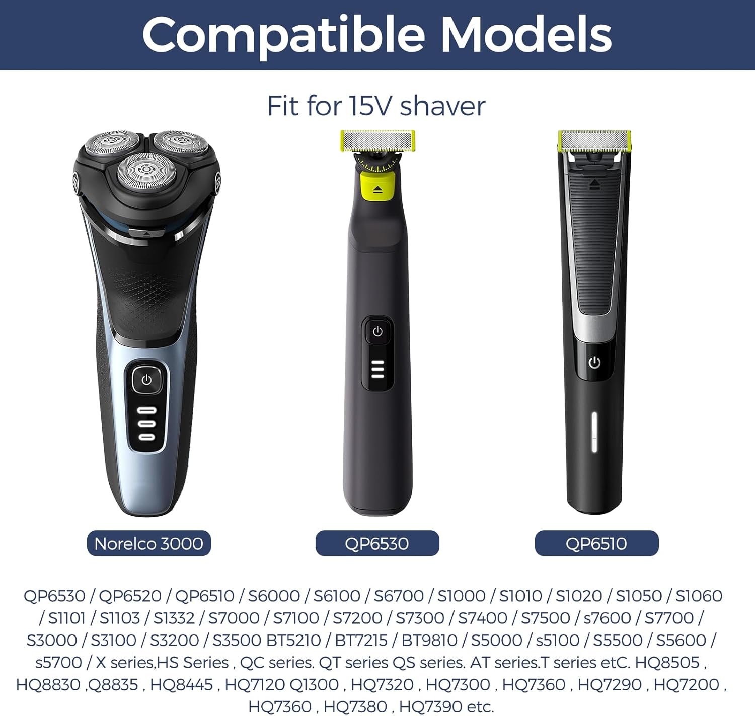 15V HQ8505 USB Type-C Shaver Adapter Charging Converter for Philips Norelco One Blade QP6520 QP6530 QP6510 Beard Trimmer