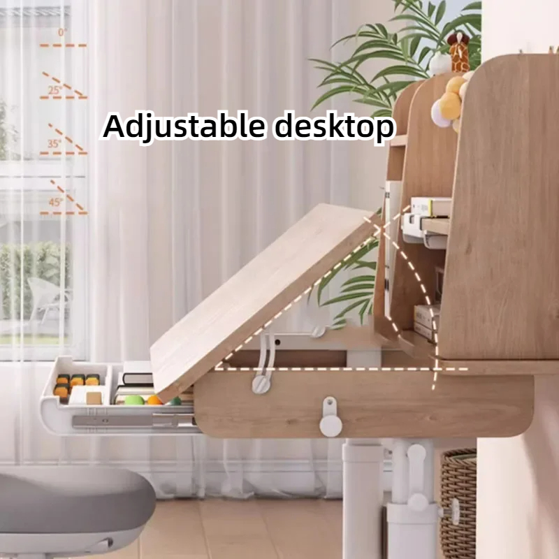 Holz Studie Kinder Tisch Stuhl Set Schreiben Höhe Einstellbar Lesen Tisch Stuhl Kind Set Sitzende Meuble Enfant Kinder Möbel