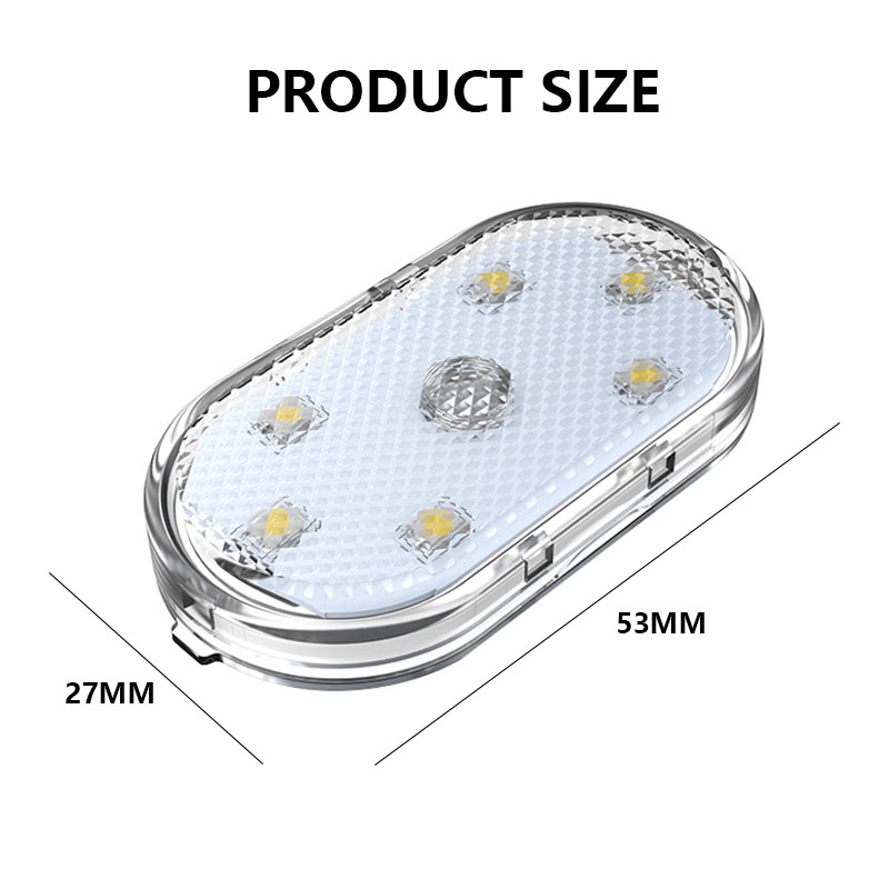 2/4Pcs Samochodowe oświetlenie wnętrza z czujnikiem dotykowym Mini lampka LED do czytania USB Ładowanie Automatyczne oświetlenie drzwi Lampa sufitowa na dach