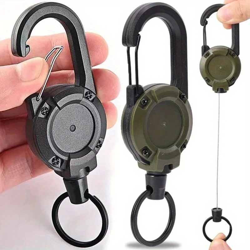 Outdoor Retractable Key Chain Mountaineering Buckle Key Chain Anti-loss Anti-theft High Rebound Easy To Pull