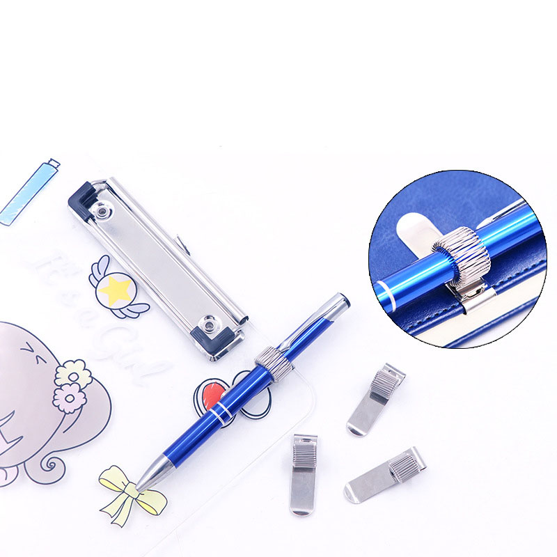 1 個シングル/ダブル/トリプル穴金属スプリングペンホルダーポケットクリップ付き医師ナース制服ペンホルダーオフィス学用品