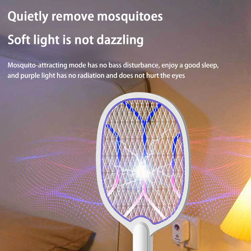 Potente matamoscas eléctrico, recargable por USB, para el hogar y al aire libre, raqueta antimosquitos multifuncional, suministros para el Control de plagas