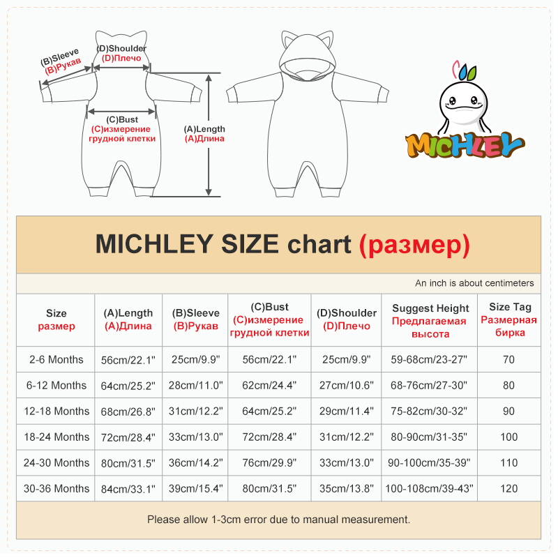 MICHLEY Carnaval Baby Rompertjes Winter Kleding Flanel Capuchon Body Pyjama Dieren Algehele Jumpsuit Voor Meisjes Jongens Kind