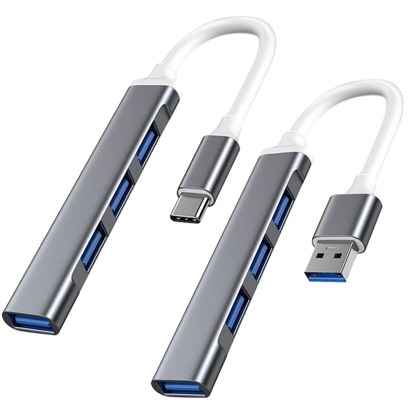Concentrador de red USB 3,0 tipo C, adaptador divisor múltiple de 4 puertos OTG para Macbook HUB Pro 13 15 Air Mi Pro para HUAWEI, accesorios de computadora