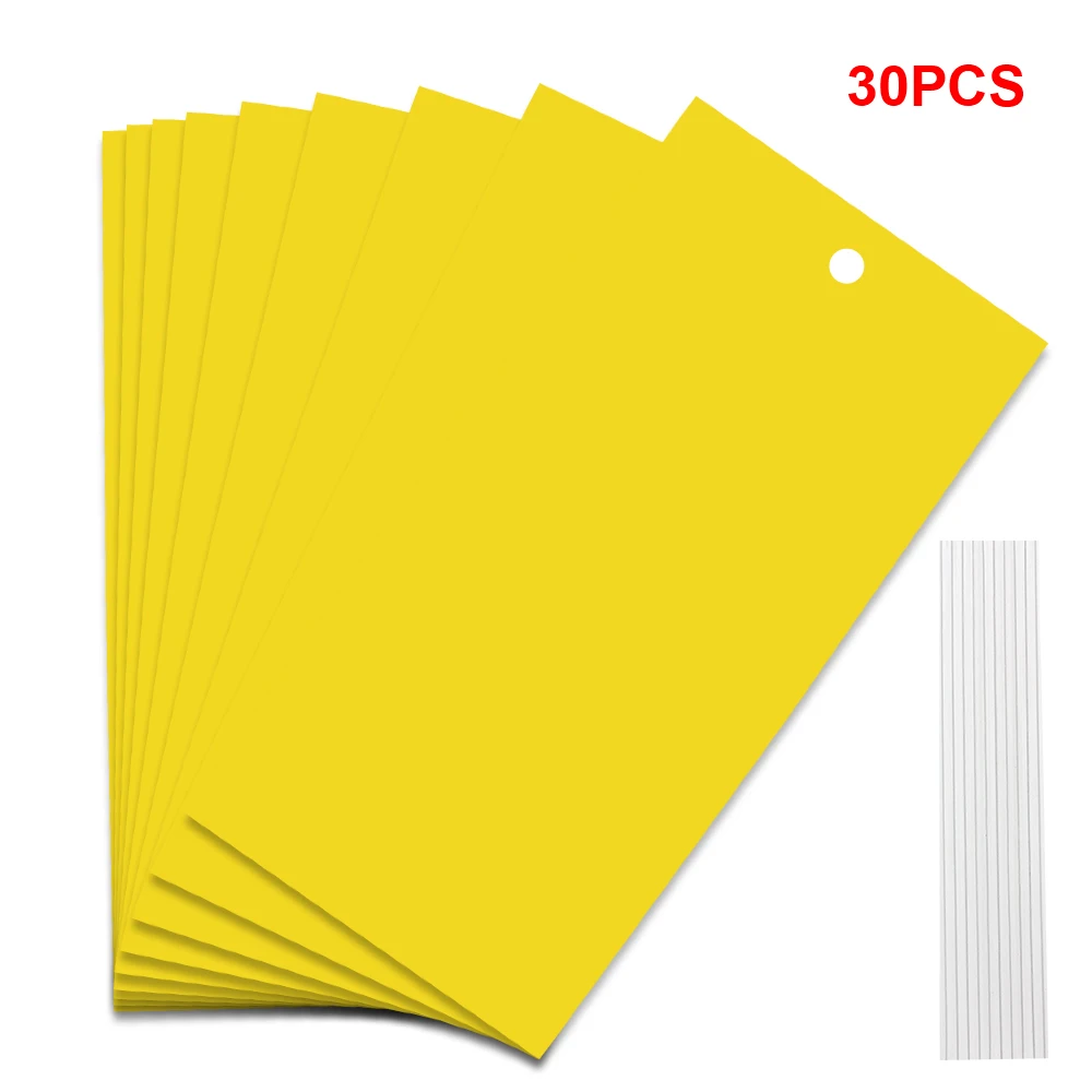 30/50 pièces jaune Double face insectes volants attraper contrôle autocollant insectes colle panneau collant piège pour serre maison jardin