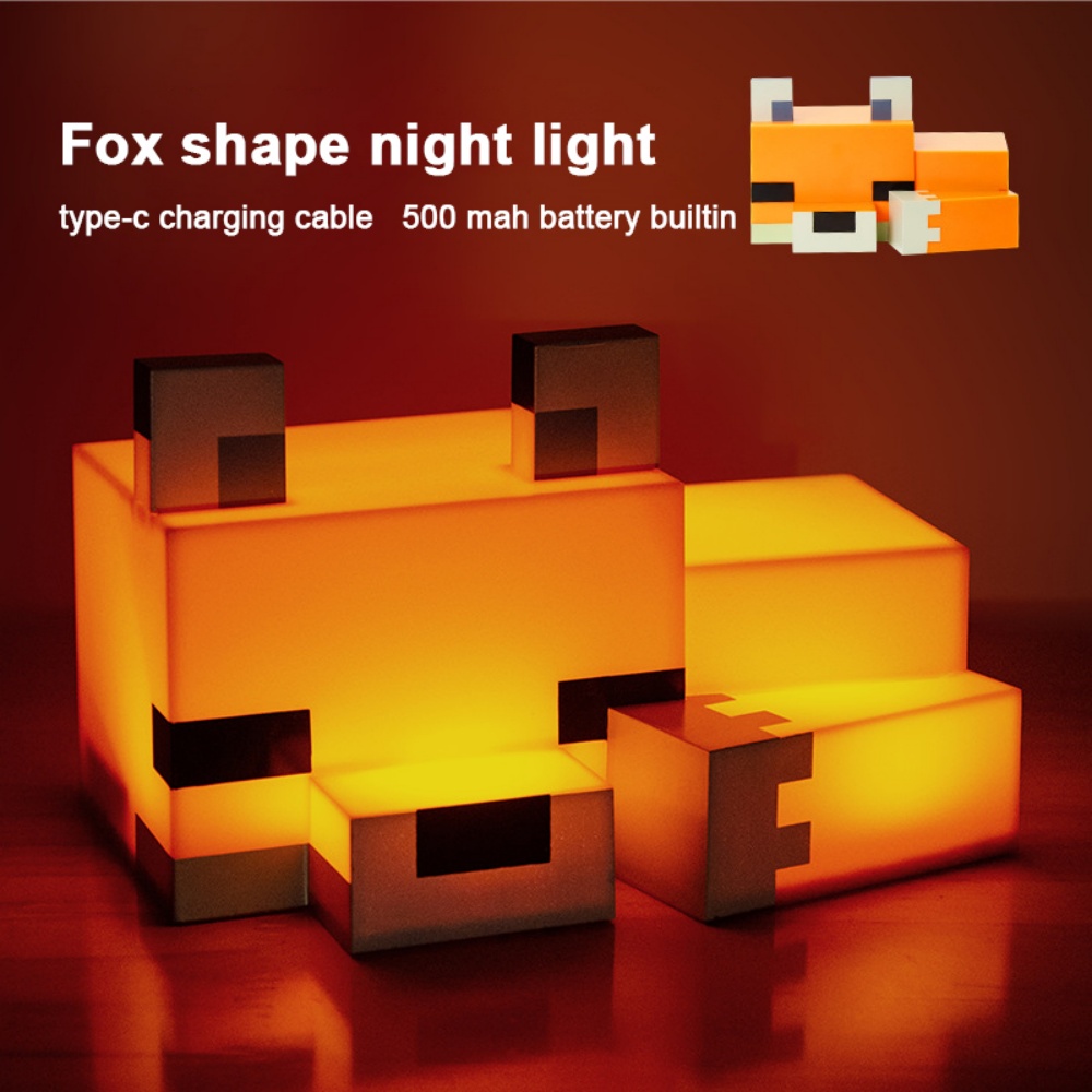 Cute Fox Night Light Soft Orange Glow Desk Lamp Indoor Atmosphere Light Bedroom Headboard Night Light Children Birthday Gifts