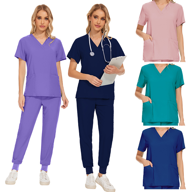 Atacado mulheres usam ternos de esfoliação médico médico uniforme de trabalho médico cirúrgico multicolorido unissex uniforme acessórios de enfermeira