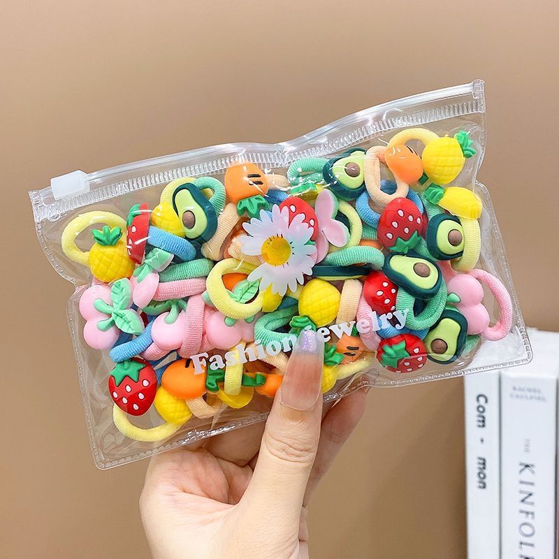10/20 pçs/set bonito dos desenhos animados de borracha elástica faixas de cabelo meninas não machucar o cabelo pequeno scrunchie crianças doces laços de cabelo acessórios para o cabelo