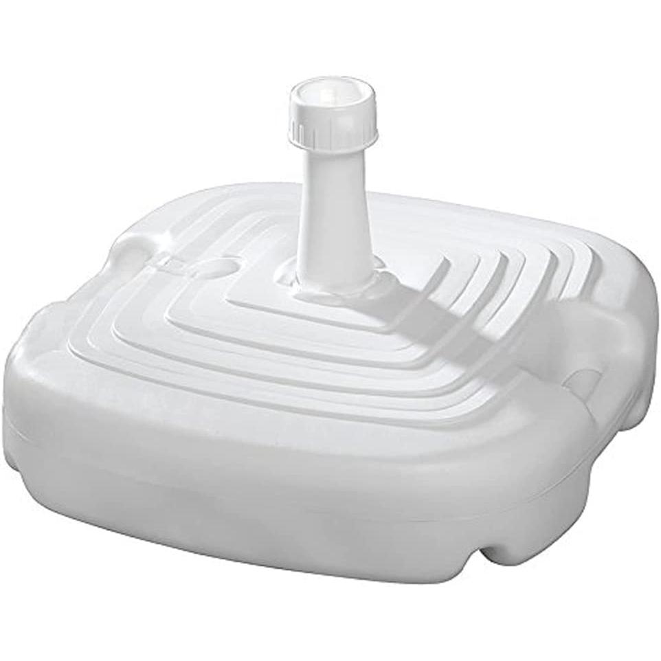 GREATOOL Base de Sombrilla Verano Rellenable Agua ligera Abs Blanca 44x44x15cm, Blanco, Aprox. 20L