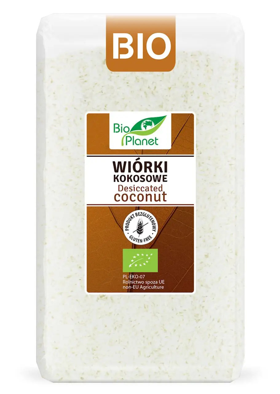 Wiórki kokosowe BEZGLUTENOWE BIO 500 g - BIO PLANET