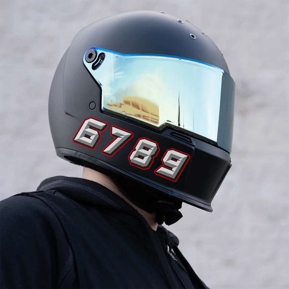 Universal Motorcycle Sticker Arabic Numerals 0-9 Creative Decal Waterproof Moto Racing Helmet Body DIY Decoration Accessories