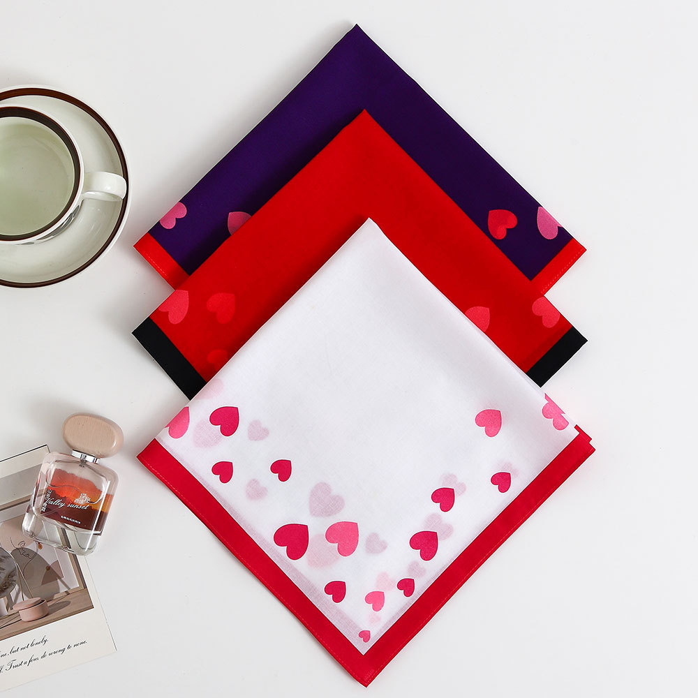 3 шт., женский мягкий и удобный тонкий впитывающий пот хлопковый носовой платок с принтом, впитывающее полотенце для рук, 43 см