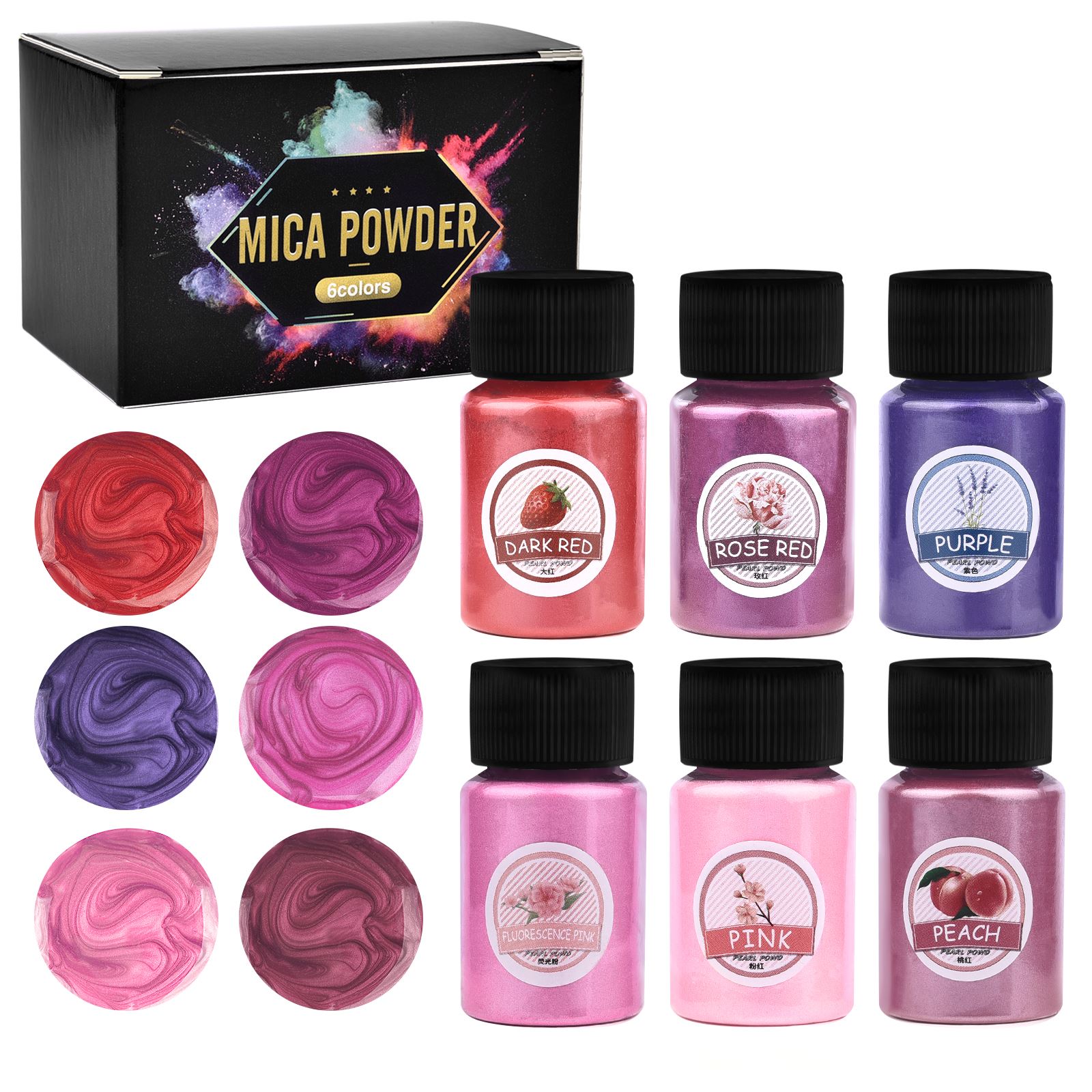 6 couleurs/ensembles perle poudre Pigment bricolage résine époxy moule colorant colorant nacré résine époxy Pigment fabrication de bijoux accessoires
