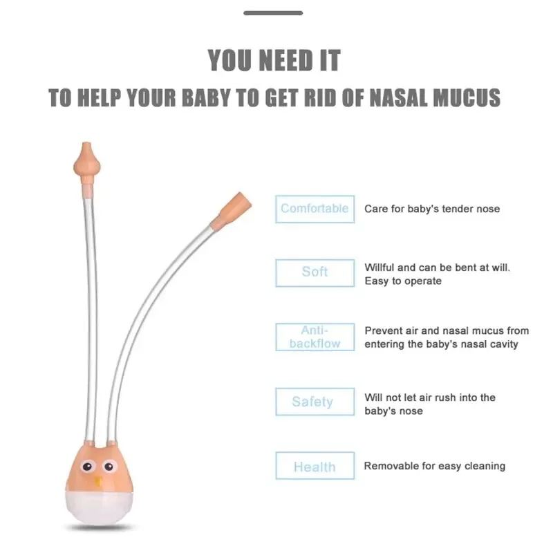 Baby Nasensauger Mund Saug Typ Silikon Booger SaugrohrNasal Absorption Reiniger für Kleinkinder Anti Reflux