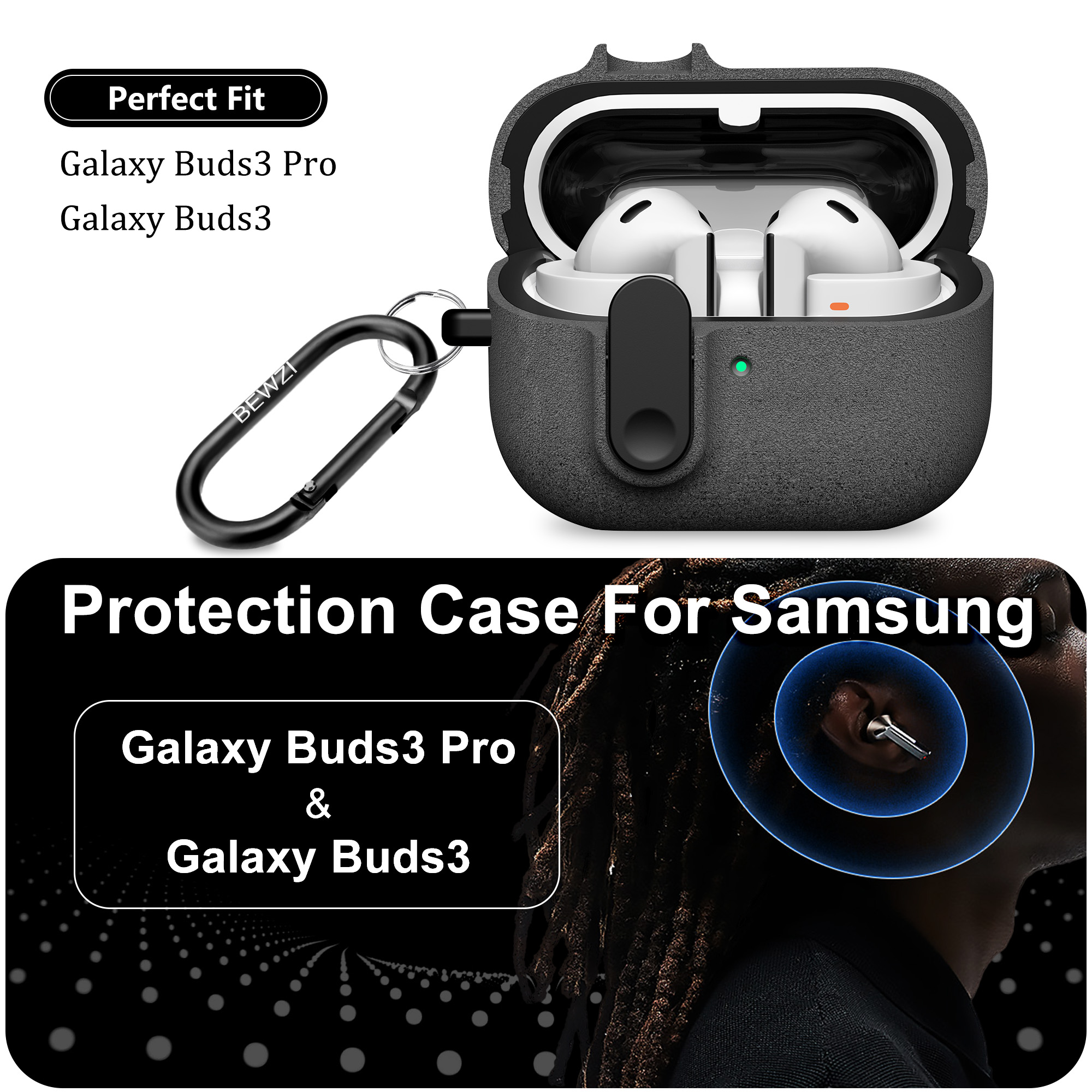 Schutzhülle für Samsung Galaxy Buds3 Pro / Galaxy Buds3. Kratzfeste Schutzhülle für Galaxy Buds 3 / Buds3 Pro Hülle