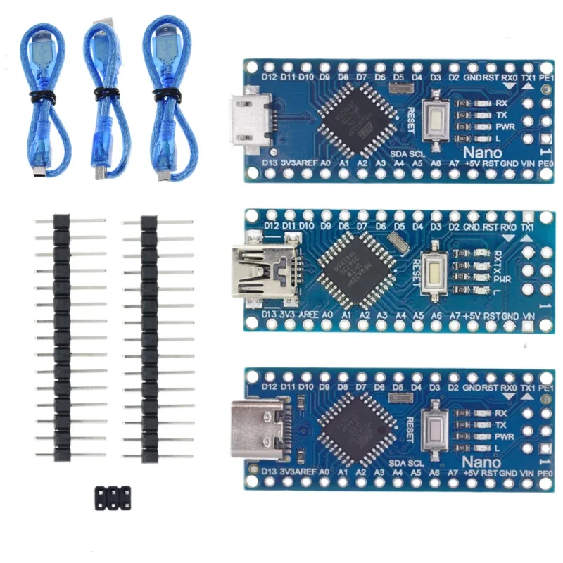 Cable Mini/tipo C/Micro USB Nano 3,0 con controlador Nano Compatible con cargador de arranque para controlador USB Arduino CH340 16Mhz ATMEGA328
