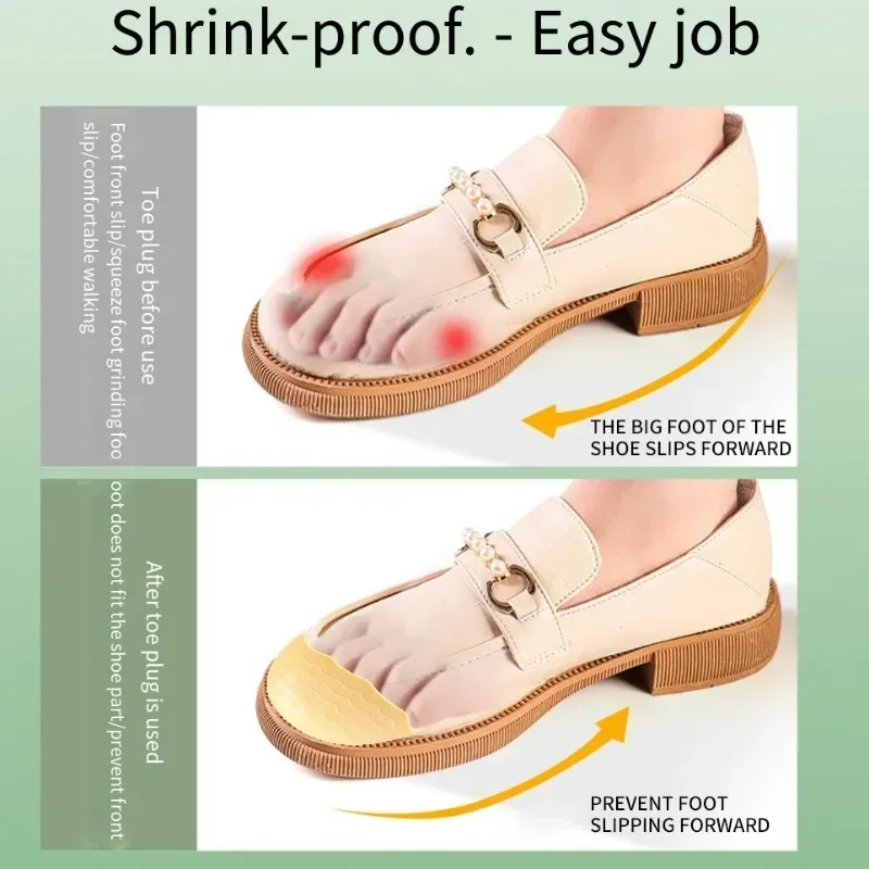 2pcs Anti Forward Sliding Forefoot Insert Pads Cuttable PU Foam Toe Plugs Reduce Size Insert Soft Shoe Accessories Toe Protector