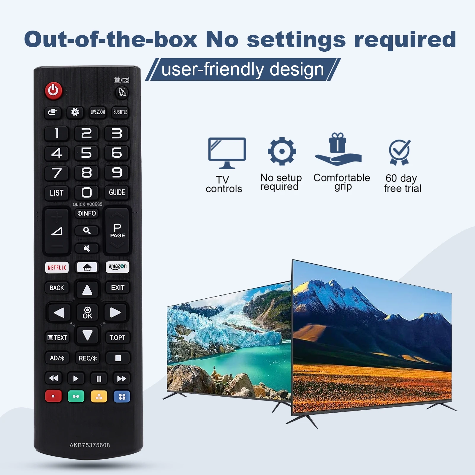Mando a Seng Universal AKB 75095308 ABS de alta Maga für LG Smart TV 32LJ610V 43UJ634V 49UJ634V 55UJ634V 65UJ634V 43UJ6