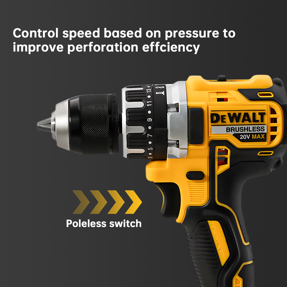 DeWalt ドライバー 20v ブラシレスリチウム電池充電電動ハンドドリル 13 ミリメートルピストルドリル電動ドライバーツール Dcd796