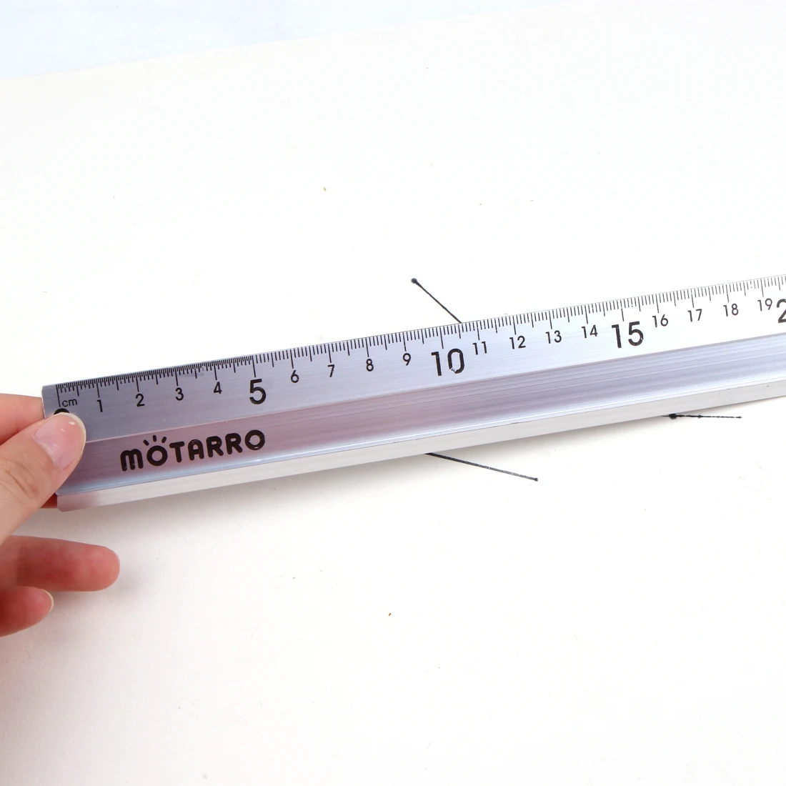MOTARRO 1/12 Pz 20 cm Scala Diritta Righello In Lega di Alluminio Righello Antiscivolo Calibrazione Laser Righello Lavorazione Del Legno Strumento di Disegno Ufficio