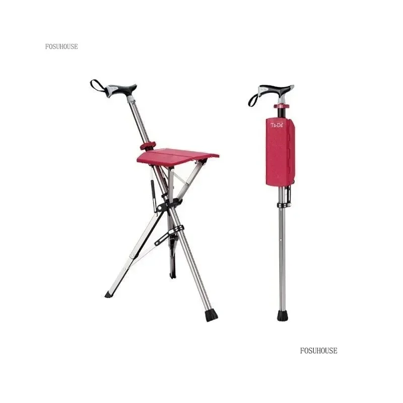 Senior Chairs for The Elderly Multifunctional Folding Cane Chair Lightweight Elderly Climbing Aid Cane Stool Senior Furniture f