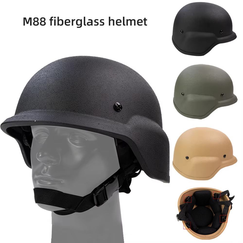 BOOIU M88 Stahl Taktischer Helm FRP Explosionsgeschützter Helm 1,3 kg Fiberglas Schutzhelm Geeignet für Outdoor-Training