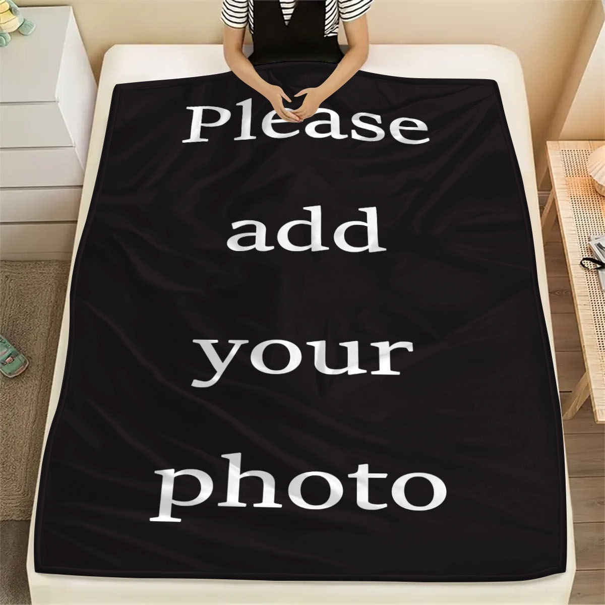 Custom Digital Flannel Fleece Blanket, suitable for family beds, sofas, offices, outdoor camping, Customized Blanket with Images