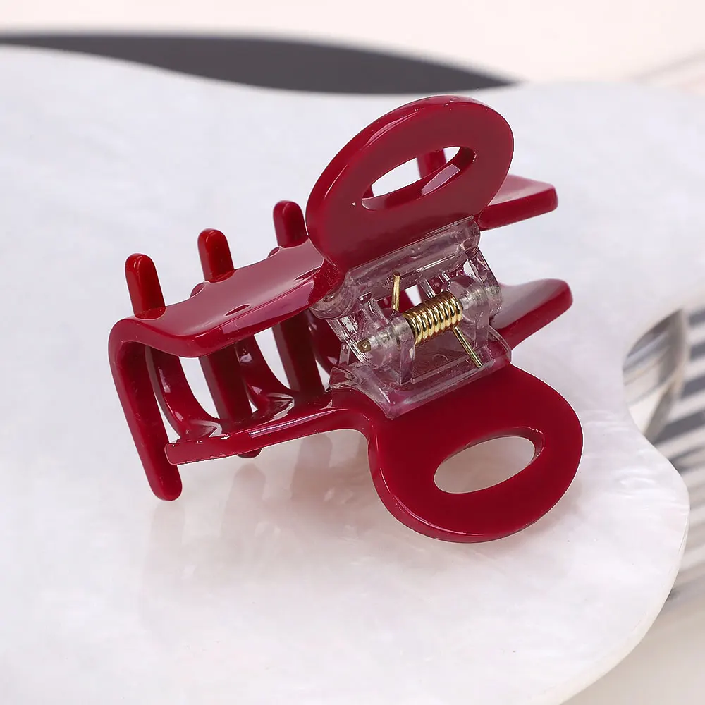 Granchi per capelli in acetato rosso Fermagli per capelli lunghi 5,5 cm per ragazze e donne Accessori per capelli allacciati alla moda coreana