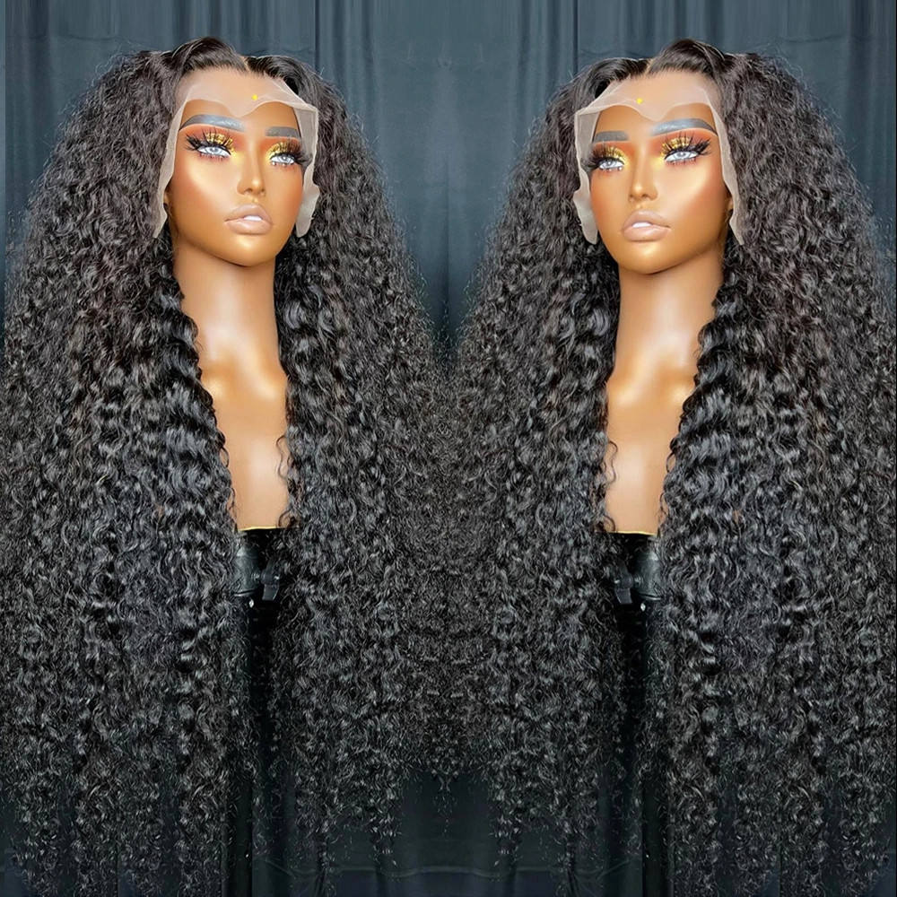 Deep Wave ลูกไม้ด้านหน้าผมมนุษย์ Wigs ความหนาแน่น 180% 13x6 ลูกไม้ด้านหน้าวิกผม 100% ผมมนุษย์ Deep Wave วิกผมลูกไม้ด้านหน้า Pre Plucked