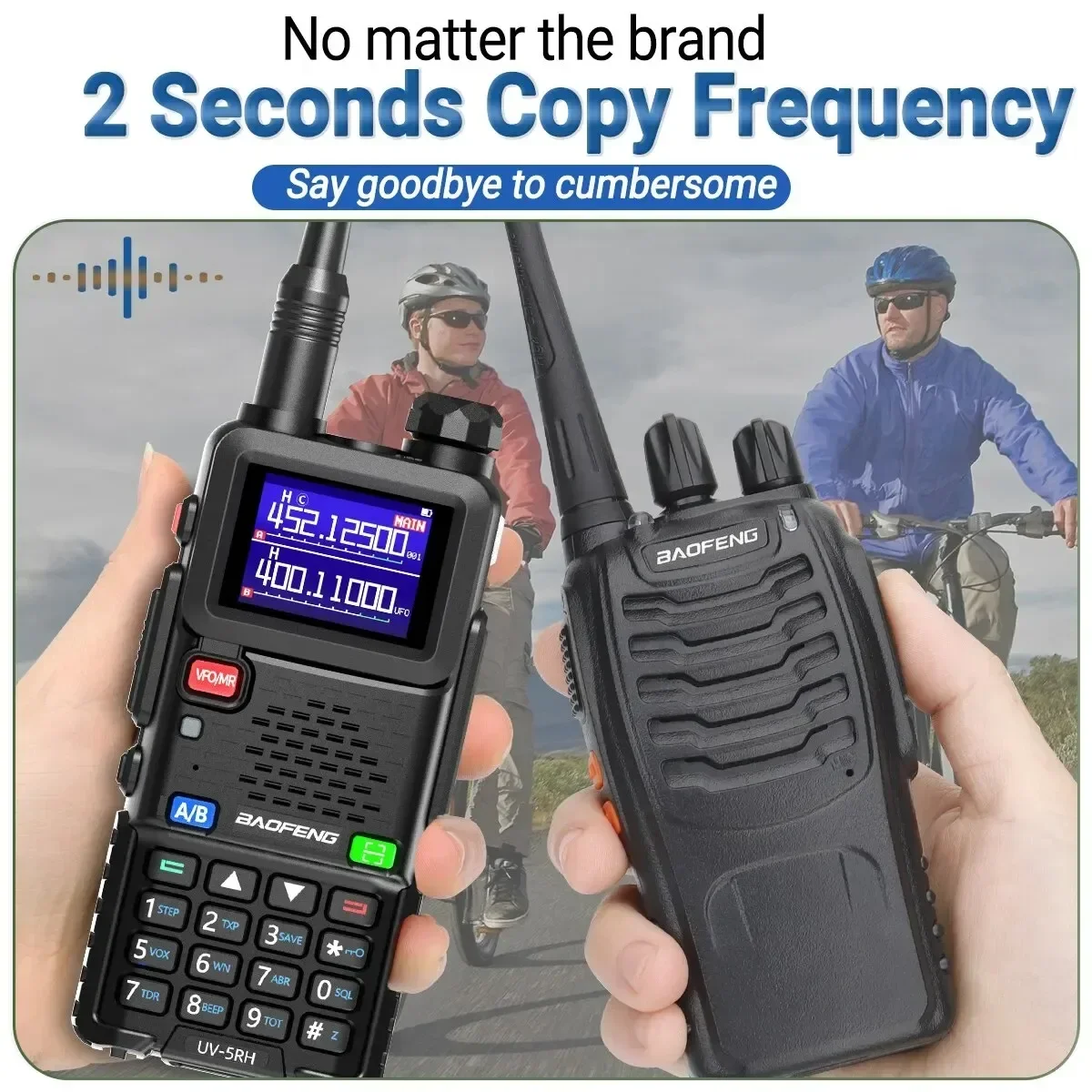 2PCS Baofeng Official Store UV 5RH 10W Full Bands Walkie Talkie Wirless Copy Frequency Type-C Charger Upgraded UV 5R Transceiver