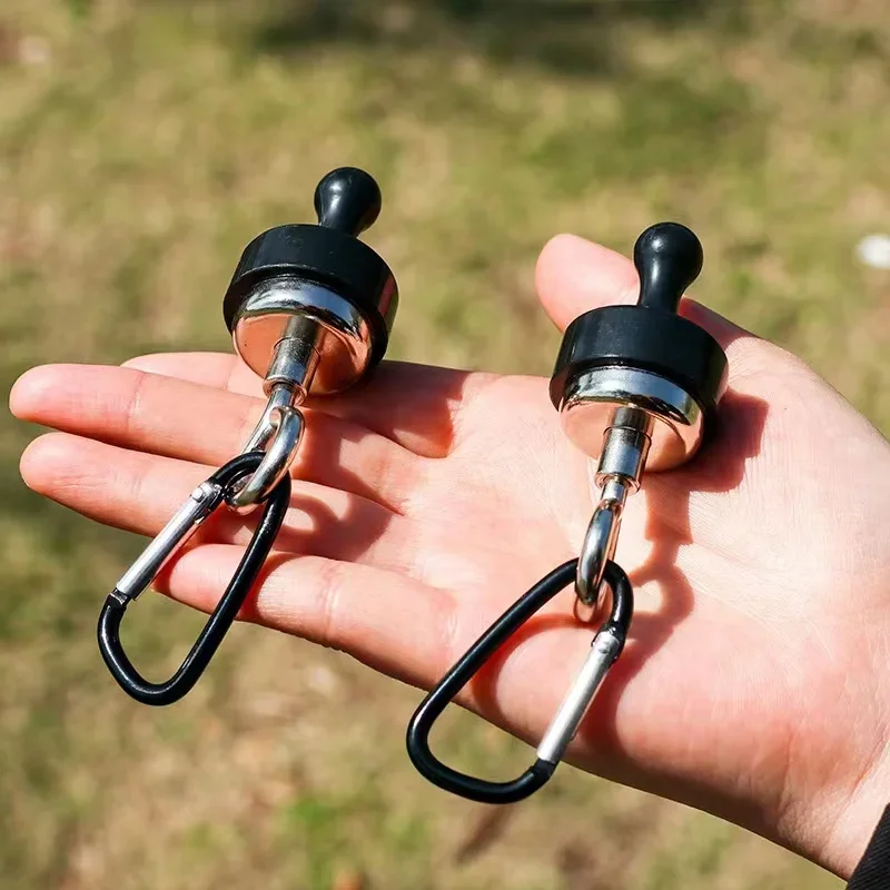 Gancho magnético para acampar, fuerte succión, multifuncional, Separable, para tienda de campaña al aire libre, mosquetón, colgador magnético, accesorios para acampar
