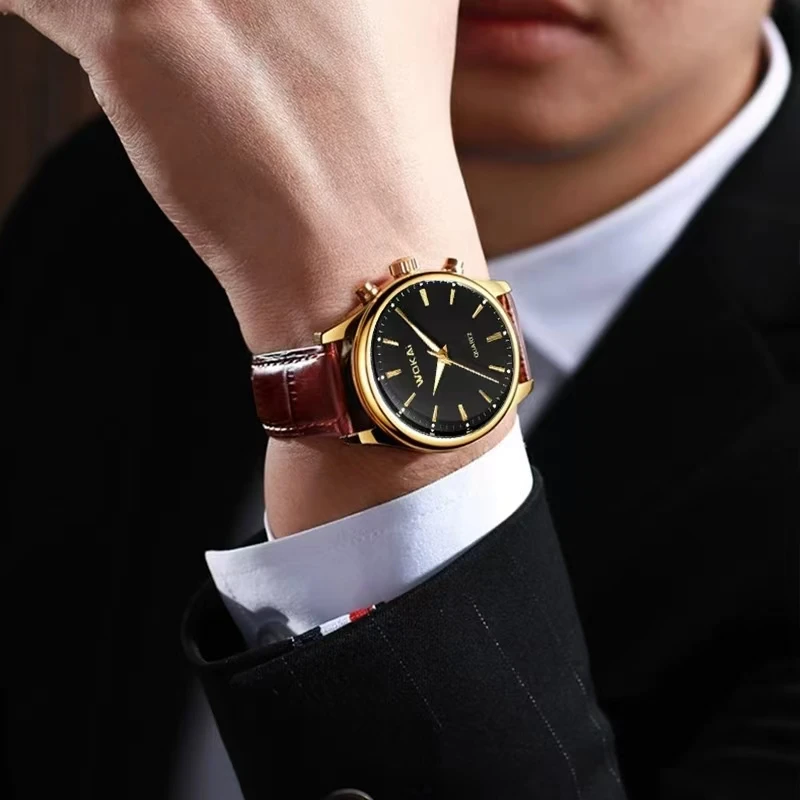 WOKAI, reloj de cuarzo con cinturón de negocios a la moda de alta calidad para hombre, reloj sencillo con personalidad Ray para niño, reloj resistente al agua para estudiantes, clásico retro