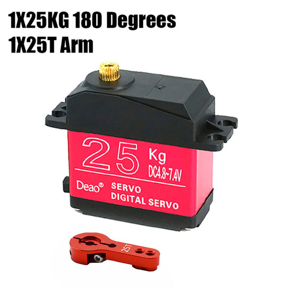 Servo digital de alto torque resistente al agua 20KG 25KG 30KG 35KG servo 180 grados 270 grados engranaje de metal 25T brazo mecánico de camión RC