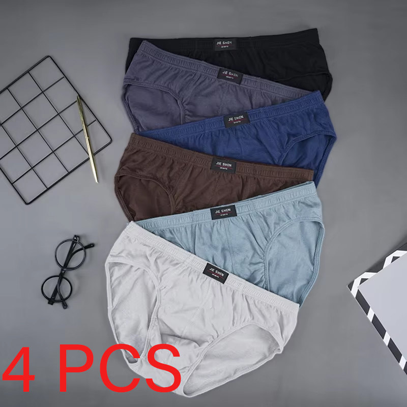4 шт./лот, мужские трусы из 100% хлопка, дышащие трусы, удобное мужское нижнее белье, нижнее белье, размер Xl-5xl, военные трусы