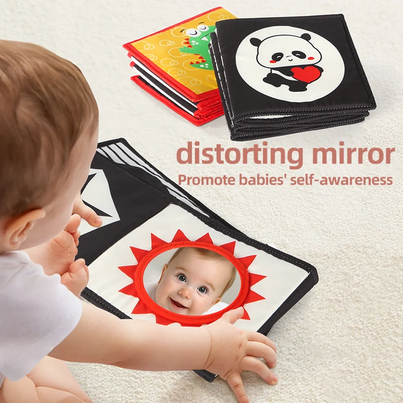 1 Baby Folding Visual Black and White Color Early Education Cloth Book Color Shape Pattern Cognitive Book