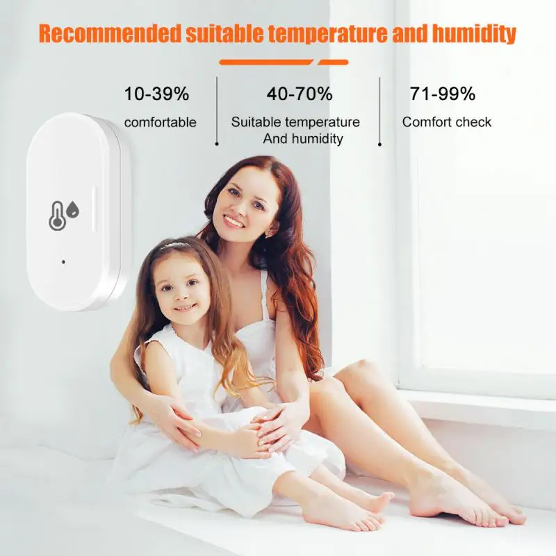 Tuya ZigBee รีโมทแอปเซ็นเซอร์ความชื้นและอุณหภูมิสำหรับสมาร์ทโฮม var ชีวิตสมาร์ททำงานกับ Alexa Google Assistant