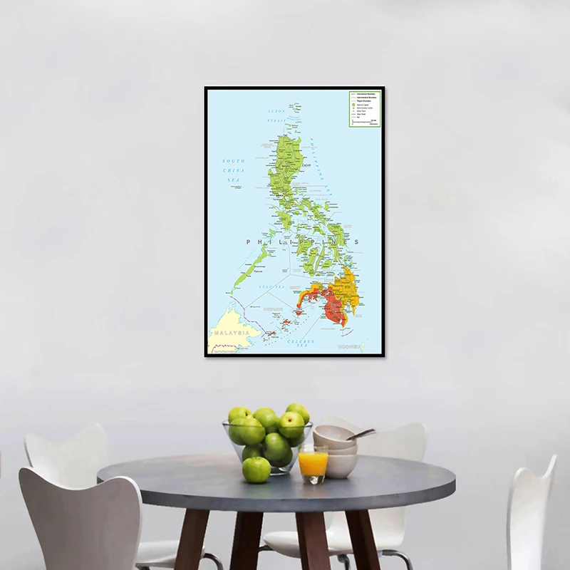 42*59Cm Bản Đồ Của Philippines Treo Tường Trang Trí Poster Tranh Canvas Unframed Nghệ Thuật In Phòng Khách Trang Trí Nhà đồ Dùng Học Tập