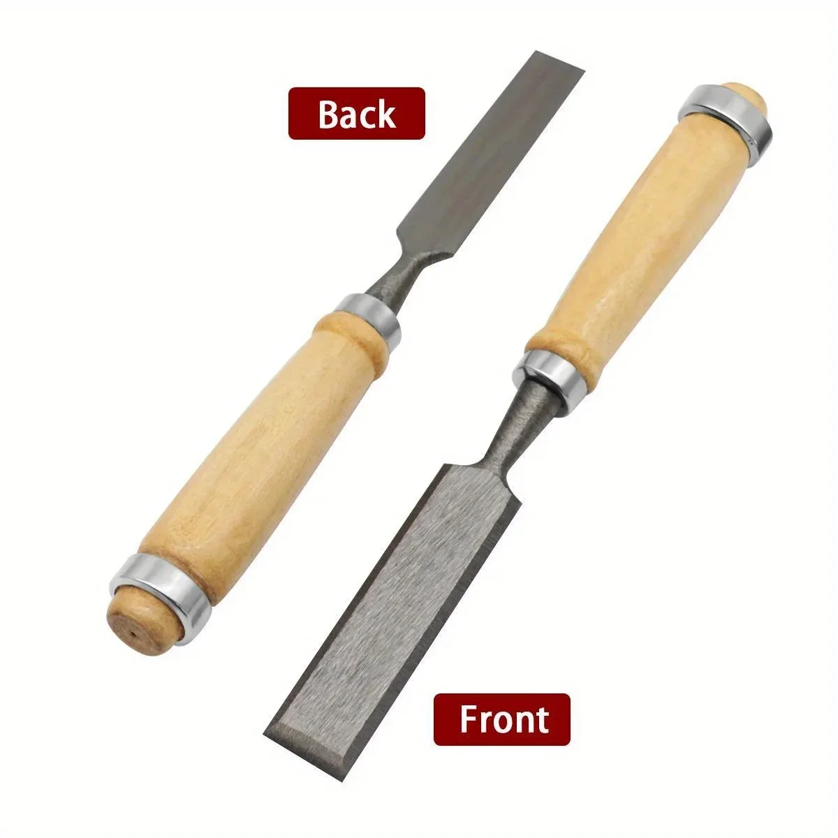 4 ชิ้นไม้แกะสลักชุด Professional สําหรับงานไม้-8/12/16/20 มิลลิเมตรสบาย Beech Handle ไม้ Chisel พร้อมที่จับไม้