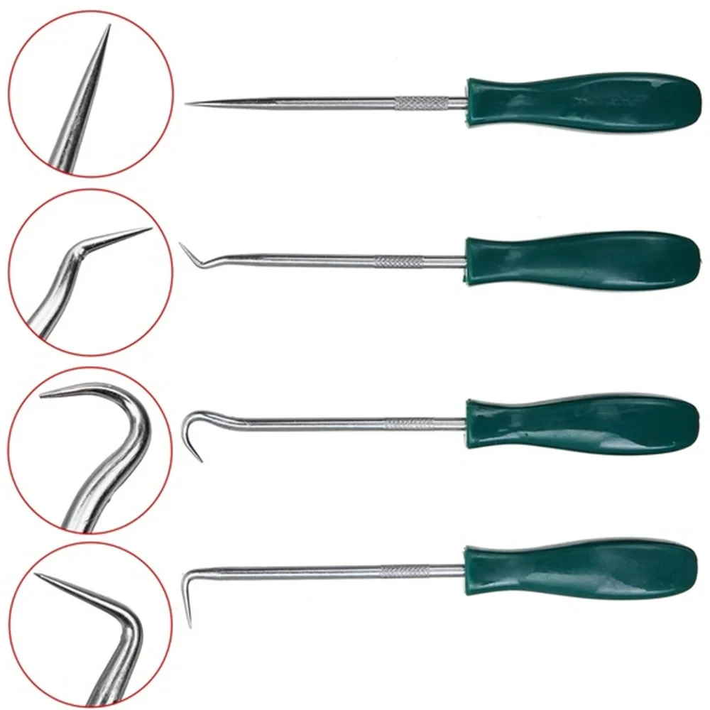 4-teiliges Öldichtungs-Schraubendreher-Set für Auto, Auto, Fahrzeug, Pick-Haken für Garagen, allgemeine Klempner, Mechanik, Werkstatt, Auto-Werkzeuge, 135 mm