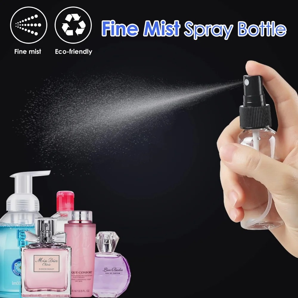 10PCS 10/20/30/50/60/100ML Refillable Transparent Plastic Perfume Atomizer Empty Plastic Spray Bottles Protable Travel Bottles