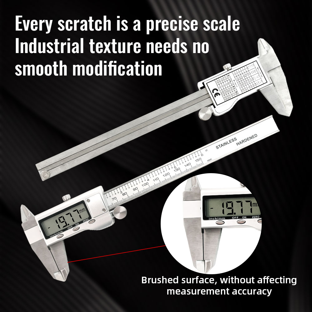 6 Inch 150mm Digital Vernier Caliper Stainless Steel Micrometer Measuring Tool Depth Ruler