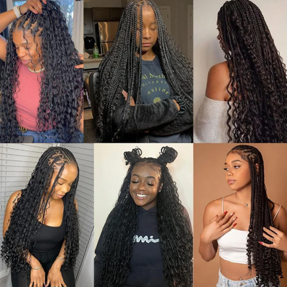 Boho-Zöpfe, Echthaar, lockiges Haar, Bündel zum Flechten, tiefe Welle, 2 Bündel, 100 g, kein Schuss, Echthaar-Bündel, Haarverlängerung