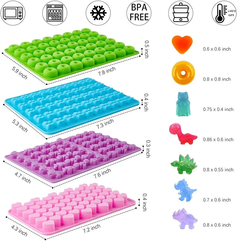 Kẹo Dẻo Gấu Khuôn Silicon Khuôn Socola Với Ly Đá DIY Khủng Long/Gấu/Trái Tim Và Mini Bánh Rán Lễ Tình Nhân đảng Khuôn Nướng Bánh