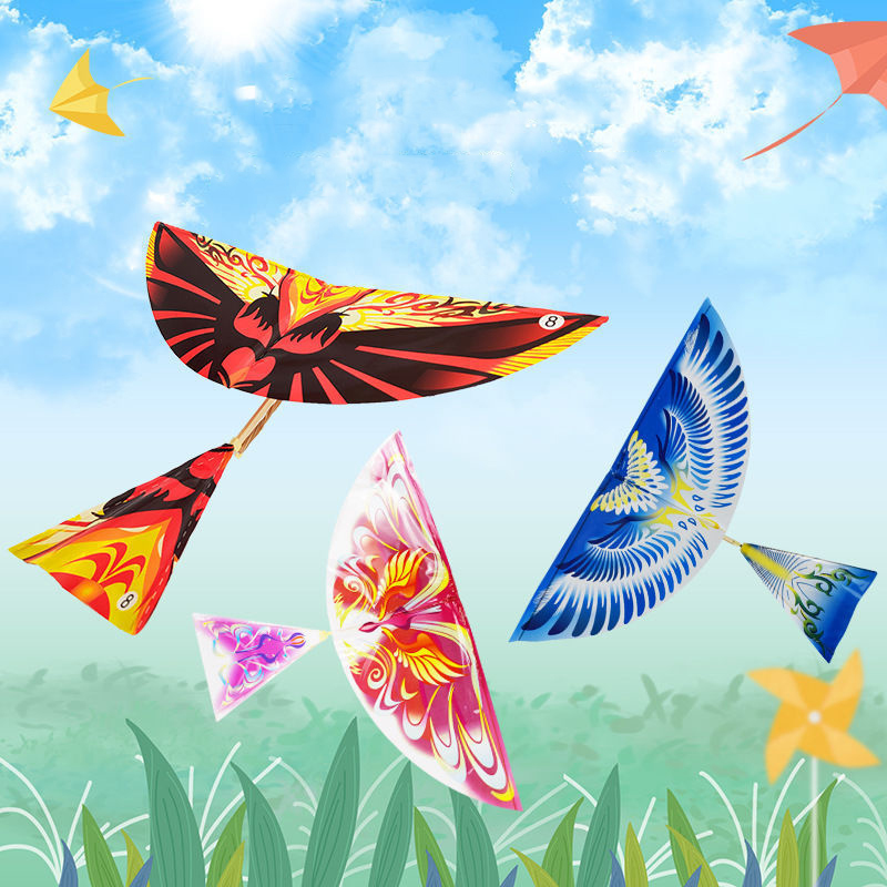 3Pcs Parent Child Game Hands on Assembly of Rubber Band Power Bird Toy Flying Birds Models Kite Funny Toys