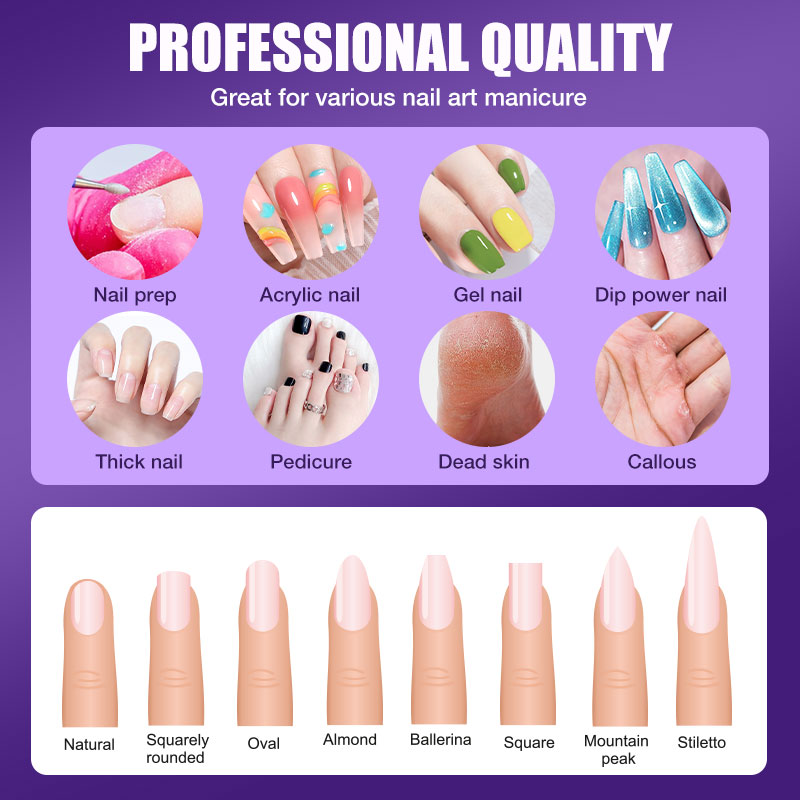 LadyMisty Gốm Titan Móng Mũi Dao Phay Cho Dụng Cụ Làm Móng 10 Dũa Móng Tay Đệm Móng Trang Thiết Bị Phụ Kiện