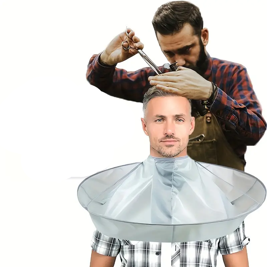 Capa de corte de pelo DIY, cubierta con diseño de paraguas, adecuada para salón de peluquero, envoltura de capa de corte, plegable, impermeable y portátil, 1 ud.